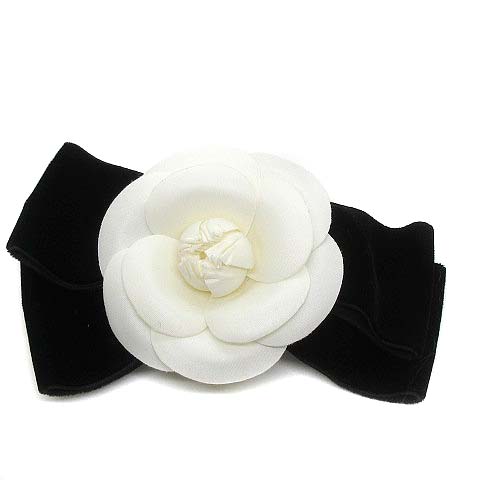 フォクシーブティック Foxey Boutique ブローチ コサージュ リボン 花 フラワー カメリア ベロア 黒 ブラック 白 ホワイト St レディース 081 ベクトルパーク