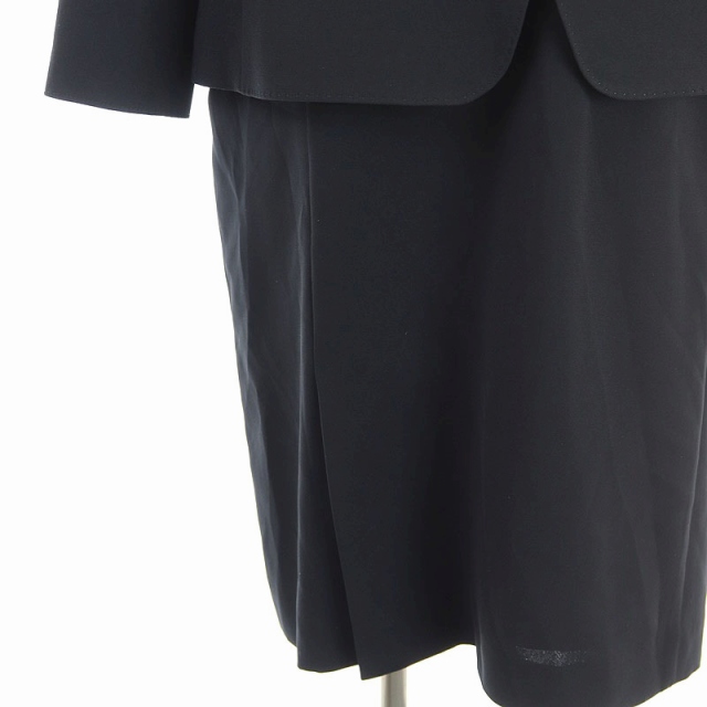 23区 オンワード樫山 スーツ ブラックフォーマル テーラードジャケット 1b ワンピース ロング 半袖 総裏地 大きいサイズ 46 黒 ブラック Es レディース 081 ベクトルパーク