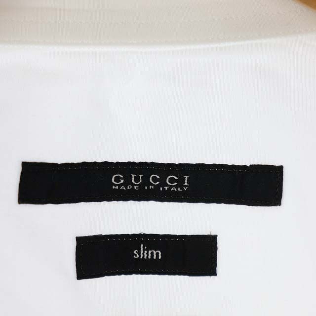 グッチ GUCCI シャツ Yシャツ ワイシャツ 長袖 無地 スリム 40 15 3/4