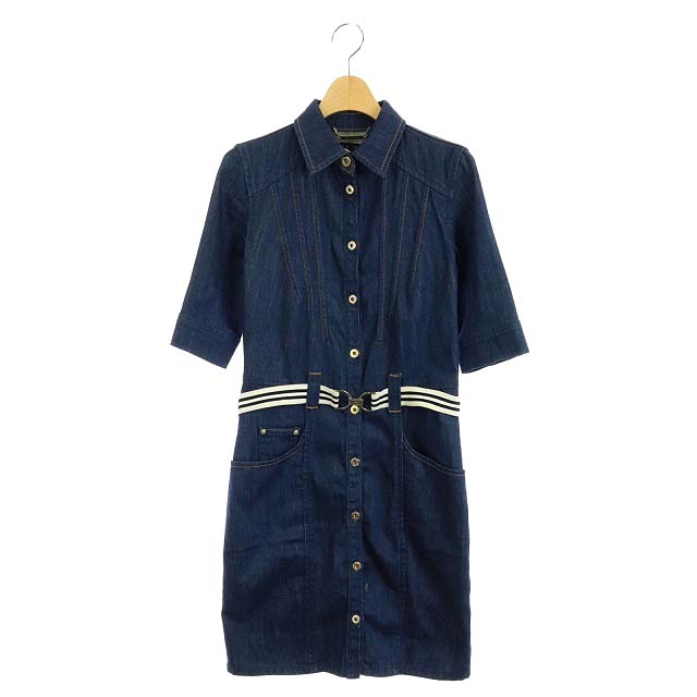 アルマーニ ジーンズ ARMANI JEANS ワンピース ひざ丈 七分袖 デニム 