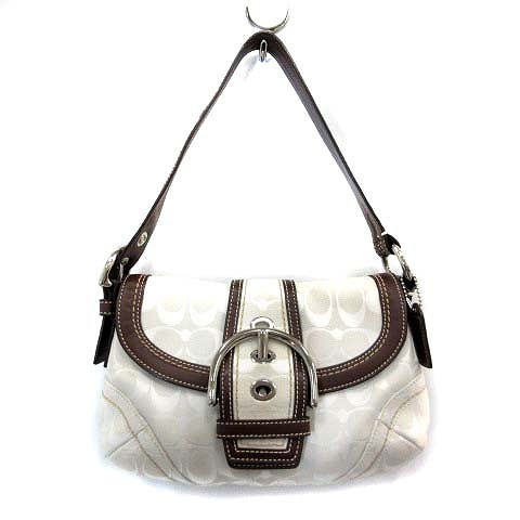 2506-53｜コーチ シグネチャー ショルダーバッグ ホワイト コーチ COACH シグネチャー ショルダーバッグ キャンバス レザー