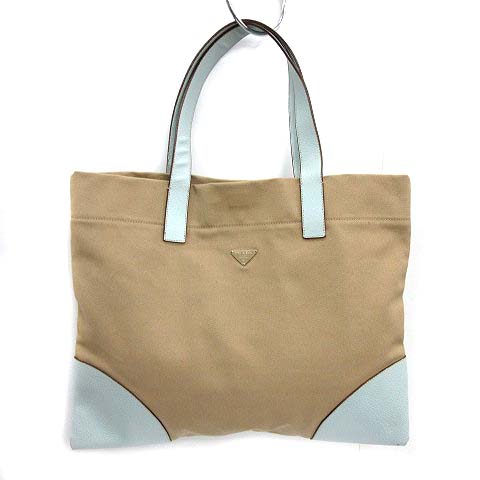 プラダ PRADA トートバッグ ハンドバッグ A4対応 ロゴプレート 切替 