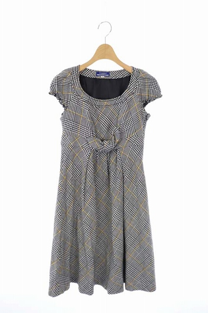 バーバリーブルーレーベル BURBERRY BLUE LABEL 半袖千鳥格子フレア 