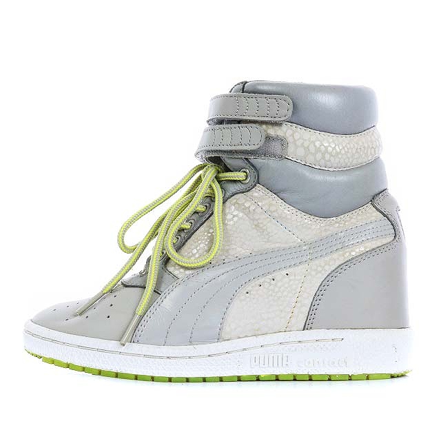 プーマ Puma Sky Wedge Animal Wns Gray Yellow インヒールスニーカー ハイカット 23 0cm グレー 黄色 イエロー Mr2 Gy レディース 081 ベクトルパーク