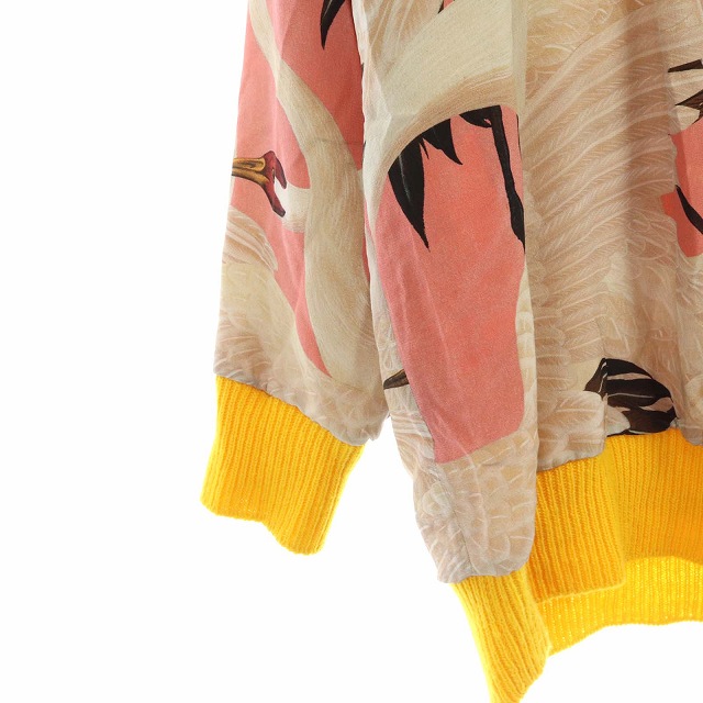 グッチ GUCCI カーディガン 長袖 ニット リバーシブル 鳥柄 絹 シルク  