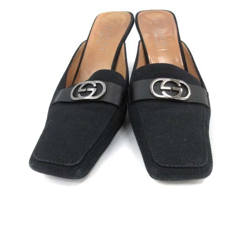グッチ GUCCI ミュール サンダル GGロゴ スクエアトゥ イタリア製 
