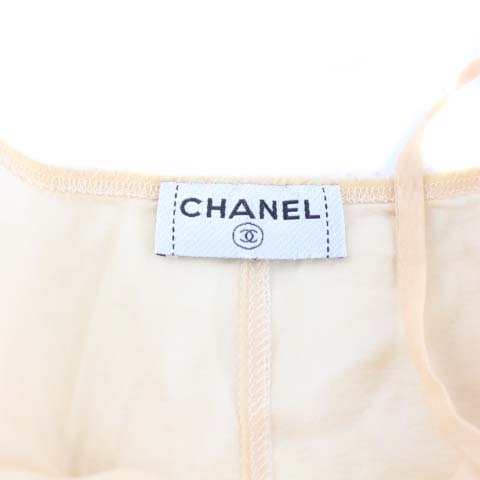 CHANEL シャネル キャミソール ベージュ シースルー シャネル CHANEL キャミソール 2点セット フリル シアー シースルー