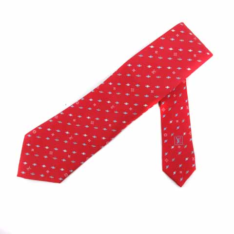 未使用 ルイヴィトン Louis Vuitton ネクタイ シルク レッド LOUIS VUITTON - 極美品 ルイヴィトン LOUIS VUITTON ネクタイ