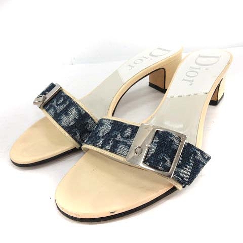 ディオール Dior サンダル ミュール チャンキーヒール トロッター ロゴ 