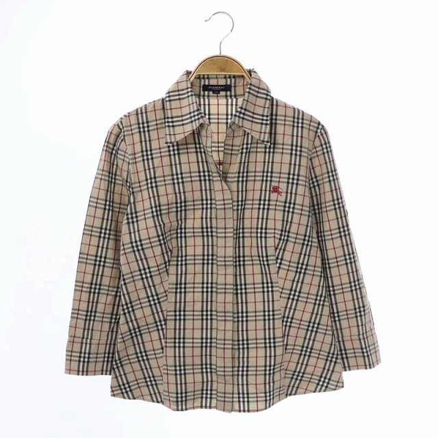 バーバリー ロンドン BURBERRY LONDON シャツ 七分袖 ノバチェック 38 