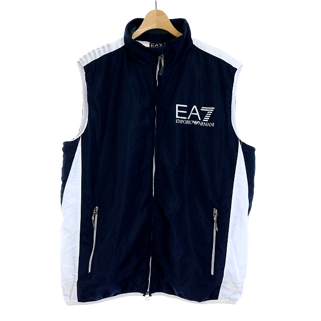 エンポリオアルマーニ EMPORIO ARMANI ベスト ロゴ ナイロン 3XL 紺 