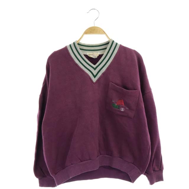 グッチ GUCCI オールドグッチ トレーナー Vネック スウェット 長袖 S  