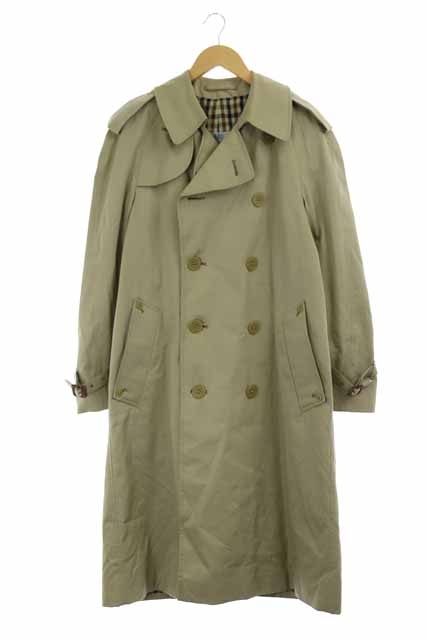 アクアスキュータム Aquascutum Aqua5 トレンチコート ロング アウター 裏地チェック 36 ベージュ Hs Ibo16 メンズ 081 ベクトルパーク