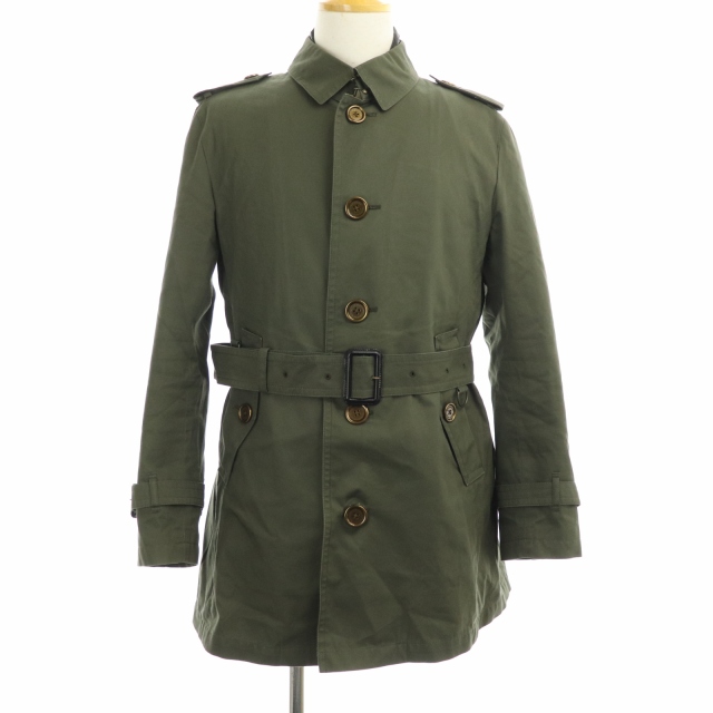 バーバリーブラックレーベル Burberry Black Label シングル トレンチコート 中綿ライナー付き M カーキ St Gy メンズ 081 ベクトルパーク