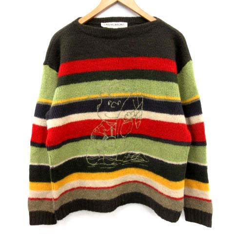 カステルバジャック Castelbajac ニット セーター スヌーピー ピーナッツ ボトルネック ハイネック ボーダー 刺繍 50 L マルチカラー Dk Ec メンズ 081 ベクトルパーク