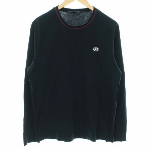 あなたにおすすめの商品 カットソー ロンt Tシャツ Gucci グッチ クルーネック メンズ Ec Yt ブラック 黒 L Gg ワッペン シェリーライン 長袖 Tシャツ Nayastores Com