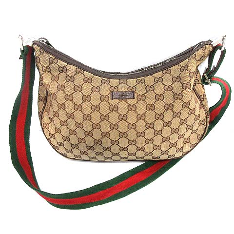 グッチ GUCCI ショルダーバッグ シェリーライン GG キャンバス レザー 