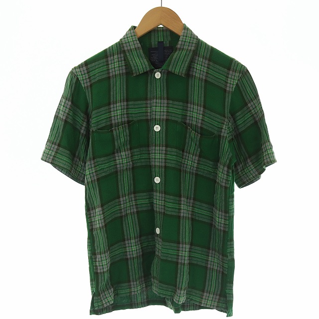 ノンネイティブ Nonnative カジュアルシャツ 半袖 チェック コットン 1 S 緑 グリーン グレー Gy Si31 メンズ 081 ベクトルパーク