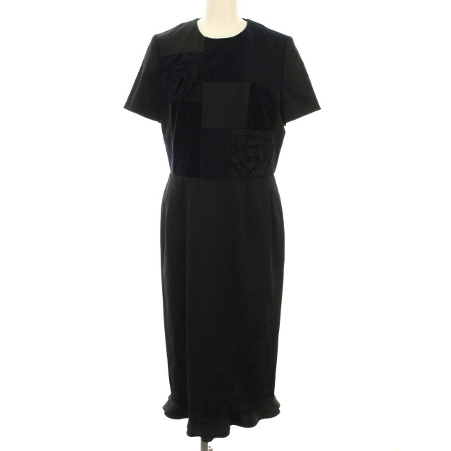 品質は非常に良い ベルベット 切替 フラワーモチーフ 薔薇 バラ フリル マキシ丈 ワンピース 00年 コムデギャルソン Chambre De Robe ローブドシャンブル 半袖 レディース Ec Dk ブラック 黒 M ワンピース Backtohealthwoodbury Com