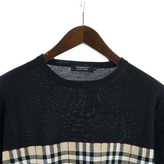 BURBERRY BLACK LABEL 羊毛 イタリア製糸 ニットカットソー