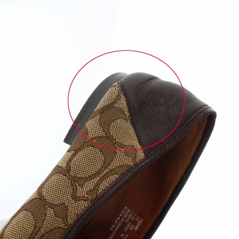 コーチ COACH シグネチャー ビットローファー キャンバス レザー 7.5C 