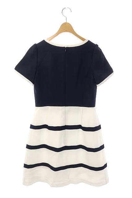 デビュー ド フィオレ Debut De Fiore ワンピース 膝丈 ボーダー 半袖 38 白 紺 ホワイト ネイビー Hk Ma レディース 081 ベクトルパーク