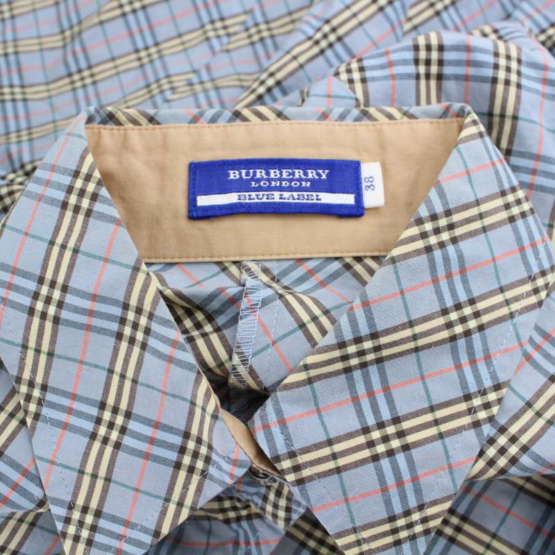 BURBERRY BLUE LABEL 刺繍　ノバチェック　長袖　シャツ BURBERRY BLUE LABEL - BURBERRY BLUE LABEL ノバチェック コットン