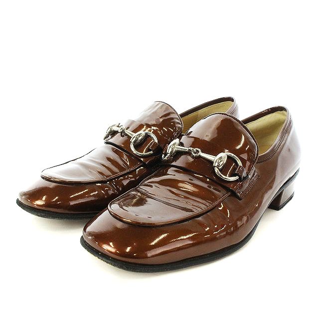 グッチ GUCCI ホースビット ローファー シューズ ヒール エナメル 36