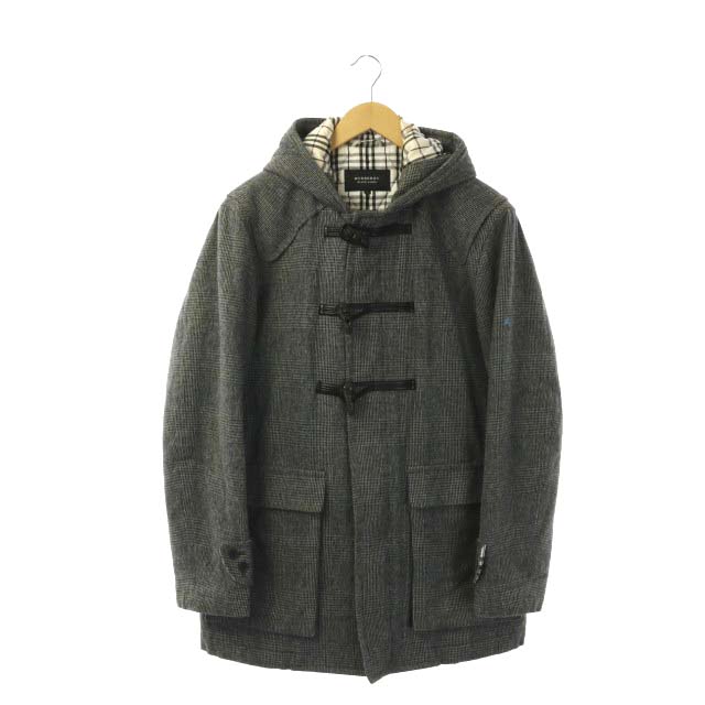 BLACK BURBERRY LABEL ダッフルコート バーバリー L メンズ グレー