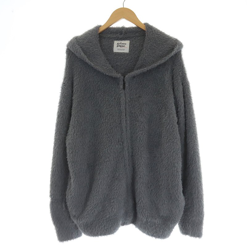 ジェラートピケオム Gelato Pique Homme ルームウェア パーカー ボア 耳付きフード 長袖 ジップアップ L グレー Ibo Si4 メンズ 081 ベクトルパーク