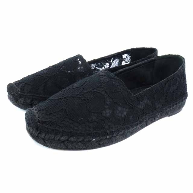 DOLCE & GABBANA 黒 レース スリッポン