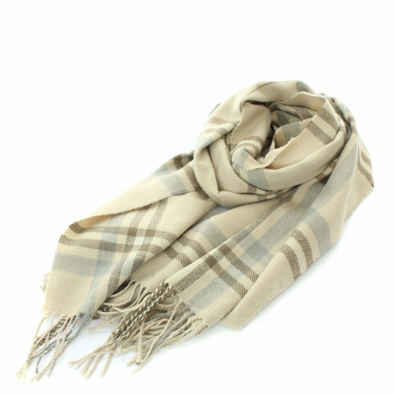 マーキュリーデュオ Mercuryduo 18aw ストール マフラー チェック柄 フリンジ F ベージュ 茶 ブラウン ブルーグレー Yt Ec レディース 081 ベクトルパーク