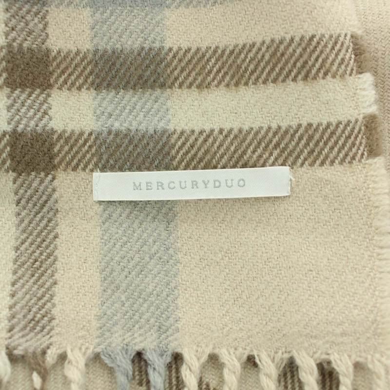 春夏国内正規 マーキュリーデュオ ストール マフラー チェック柄 フリンジ F ベージュ 茶 お宮参り女の子着物 ファッション小物 Demo Kge Co Th