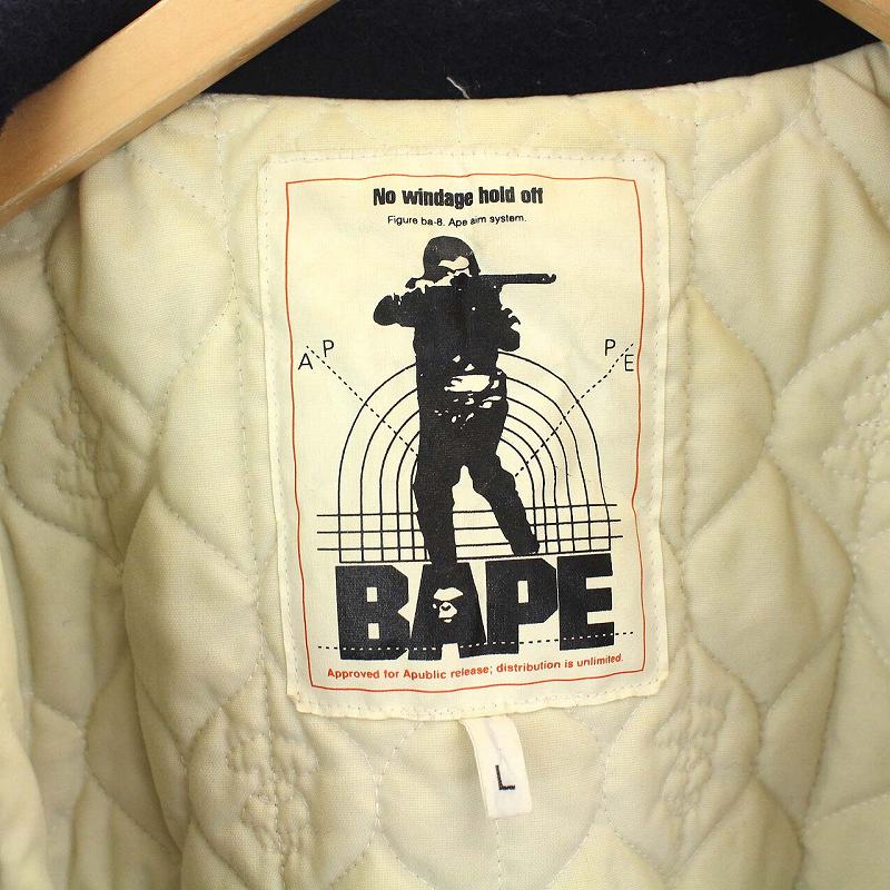 アベイシングエイプ A BATHING APE BAPE 中綿 コート ウール