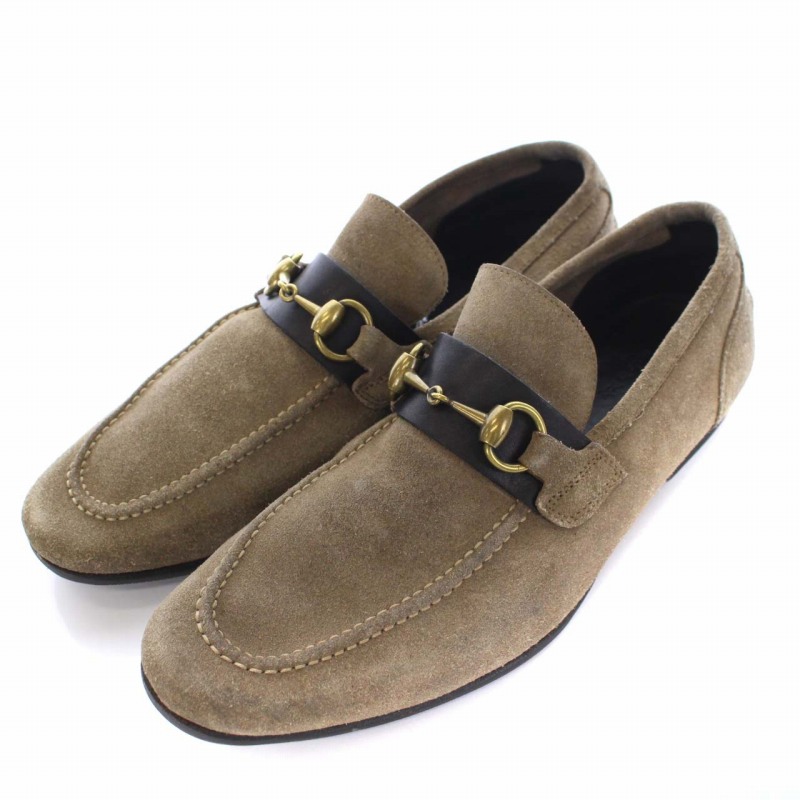 グッチ GUCCI ホースビット ローファー スリッポン スエード 39.5 24.5 