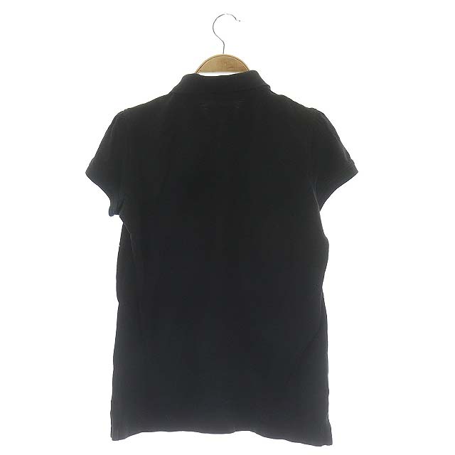 フリル袖 黒 ポロシャツ レディース フリルネックシャツ