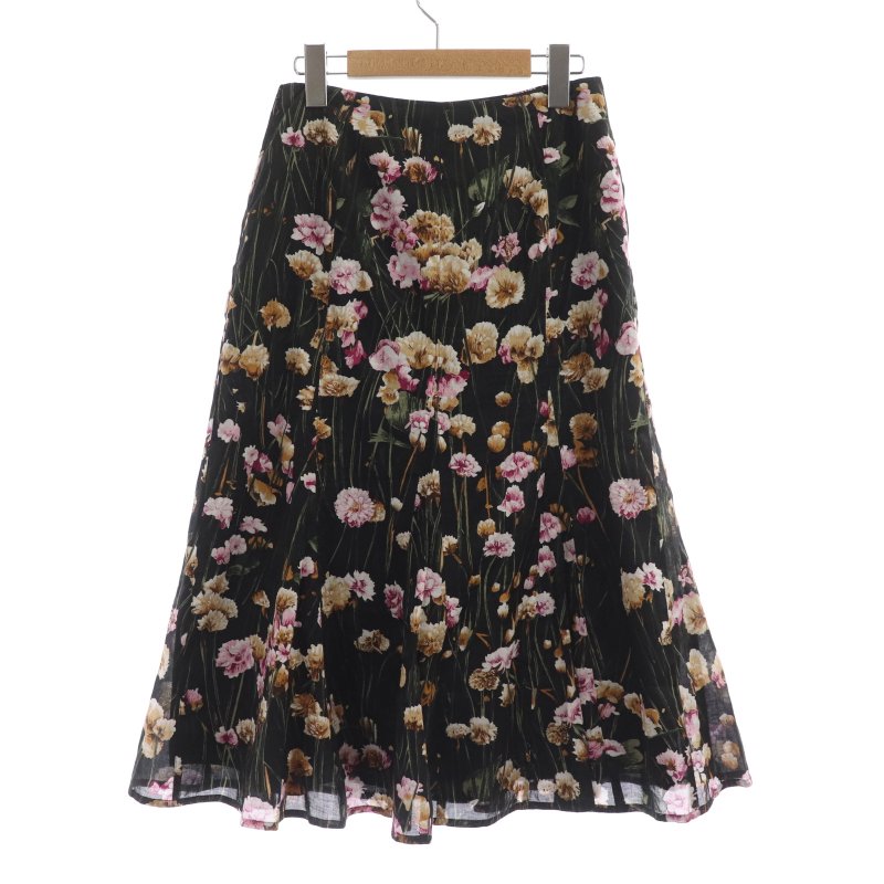バーバリー ロンドン BURBERRY LONDON 花柄 プリント フレアスカート  