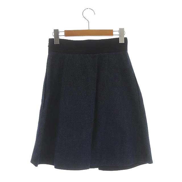 ミュウミュウ miumiu スカート ひざ丈 ボックスプリーツ フレア タック  
