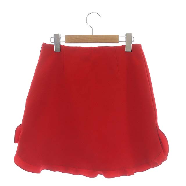 ミュウミュウ miumiu ミニスカート 台形 フリル 40 赤 レッド /MF  