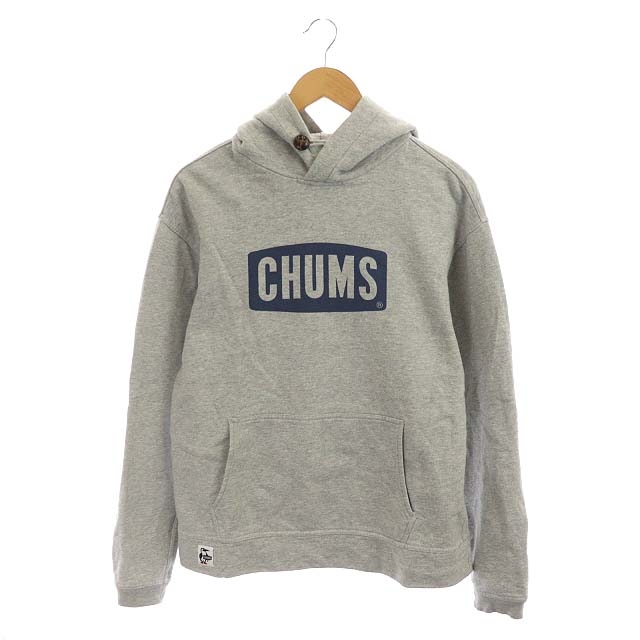 チャムス Chums パーカー スウェット 長袖 プルオーバー ロゴプリント 裏起毛 M グレー Gy01 メンズ 081 ベクトルパーク