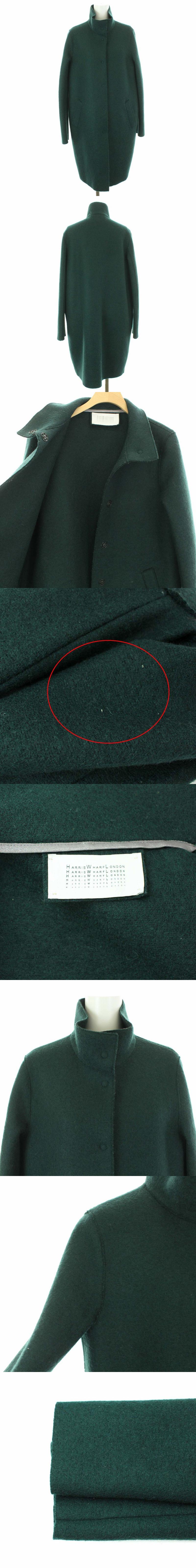 出産祝いなども豊富 ハリスワーフロンドン Harris Wharf London ウールコート ロング アウター 40 L 深緑 ダークグリーン Yt レディース Www Uniiweb Com Br