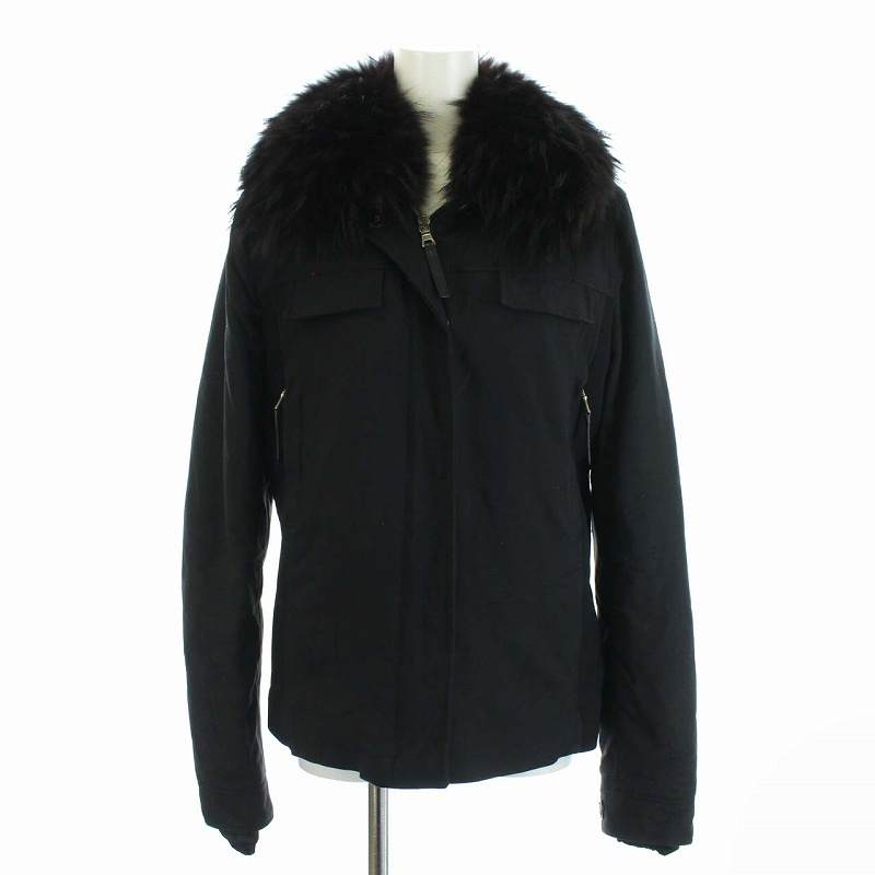 プラダ PRADA ハラコJKT レザーJKT ファー付き たやすく