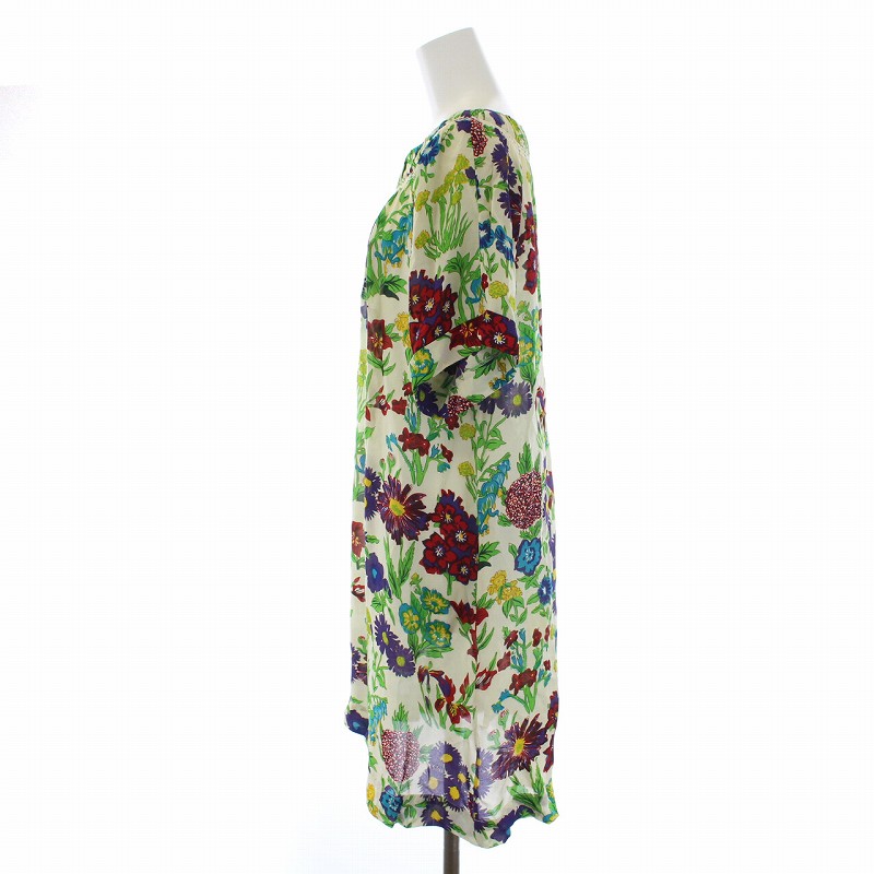 シーバイクロエ SEE BY CHLOE ワンピース ひざ丈 五分袖 花柄 刺繍 38  