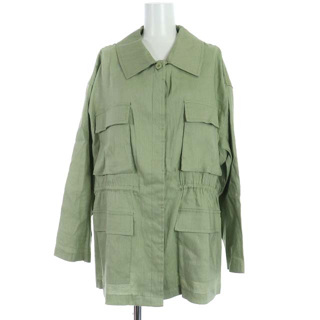 アント Ant ss ウエストギャザー サファリジャケット ワークジャケット リネン 麻 F カーキ Yi42 レディース 081 ベクトルパーク