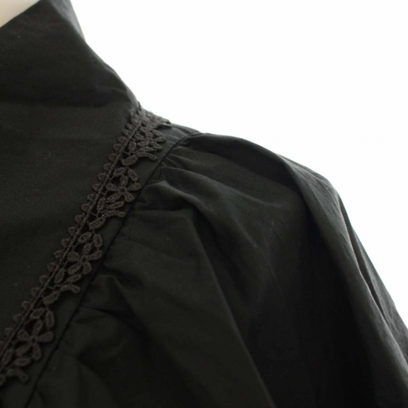 ザラ Zara シャツ ワンピース シャツワンピ フレア ミニ ビッグカラー バタフライスリーブ 半袖 S 黒 ブラック Dk レディース 081 ベクトルパーク