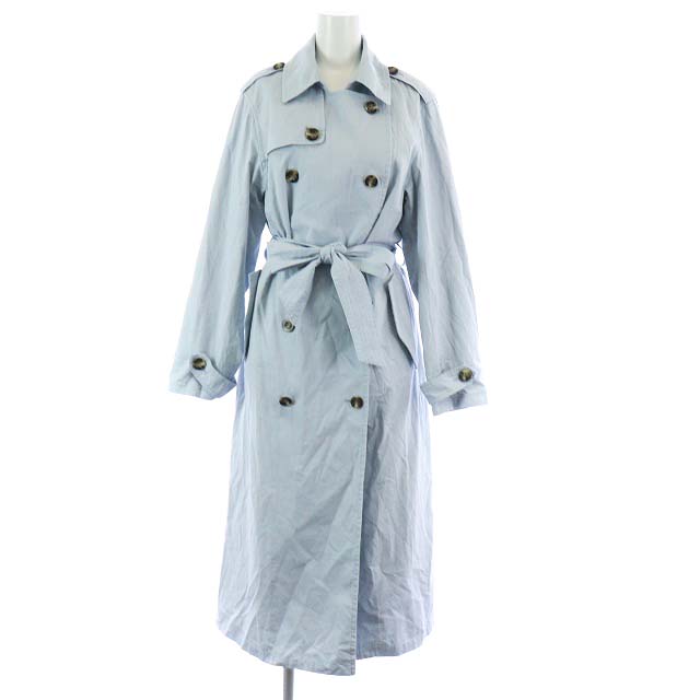 スライ Sly 17ss Edie Long Trench Coat トレンチコート スプリングコート ロング コットン リボン 1 S 水色 Yi1 レディース 081 ベクトルパーク
