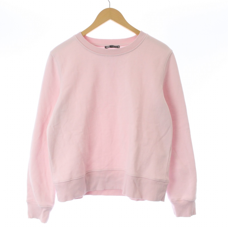 ザラ Zara スウェット トレーナー 長袖 プルオーバー 無地 裏起毛 イタリア製 M ピンク St Ma メンズ 081 ベクトルパーク