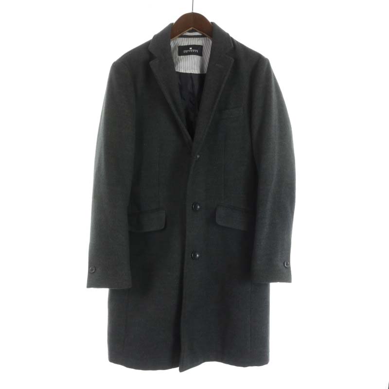 ナノユニバース Nano Universe チェスターコート アウター ロング 総裏地 S グレー St Ma メンズ 081 ベクトルパーク