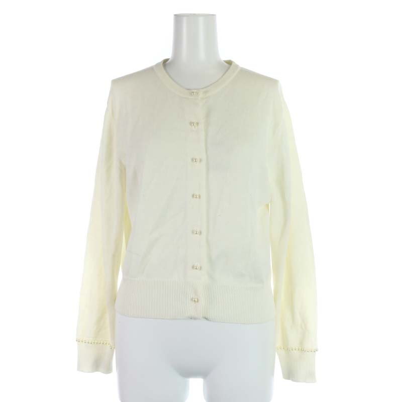 ストロベリーフィールズ Strawberry Fields カーディガン ニット 長袖 フェイクパール 白 ホワイト St Ma レディース 081 ベクトルパーク