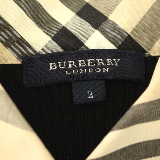 BURBERRY バーバリーリブニットノバチェックドッキングワンピース